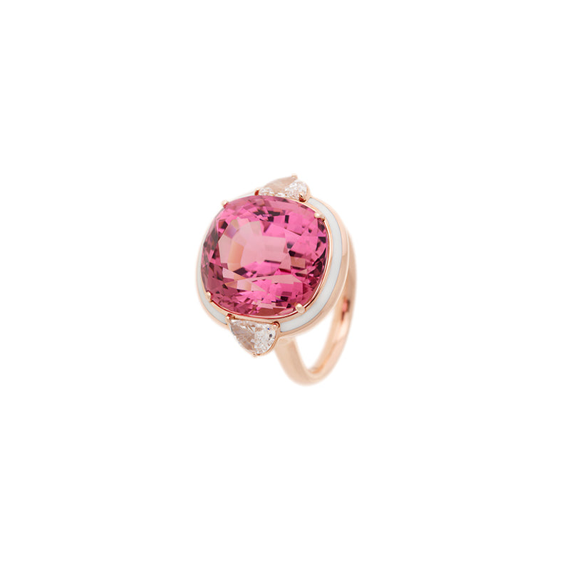 Gemma Ring - Pink Tourmaline - Diamonds
