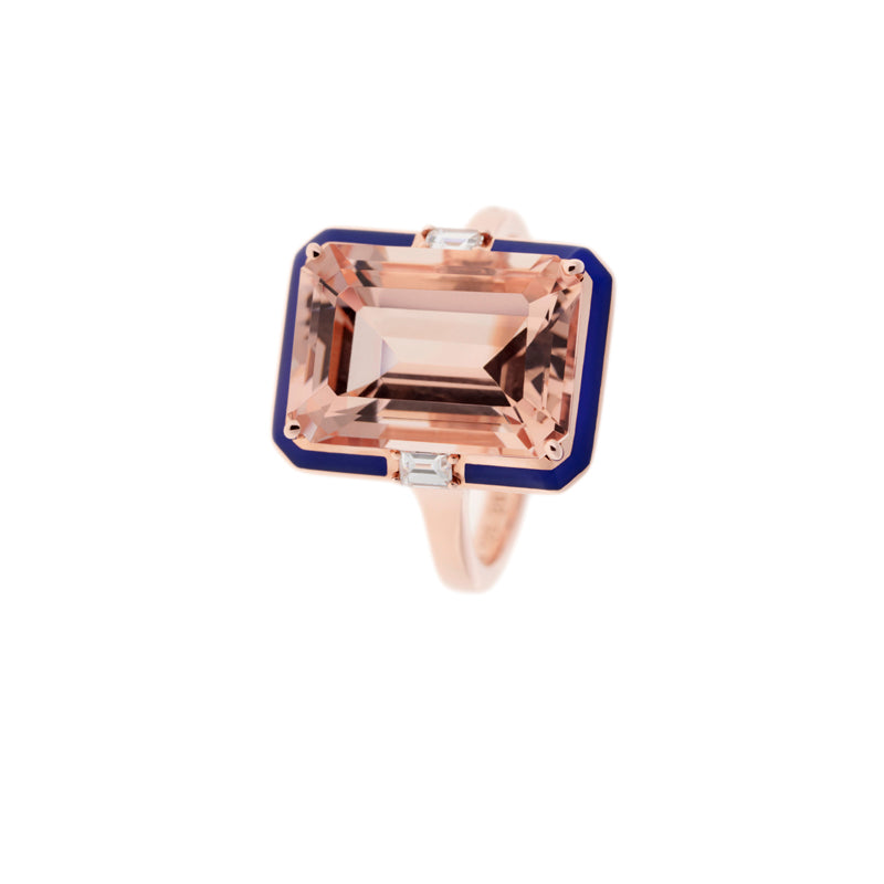 Gemma Ring - Morganite - Diamonds