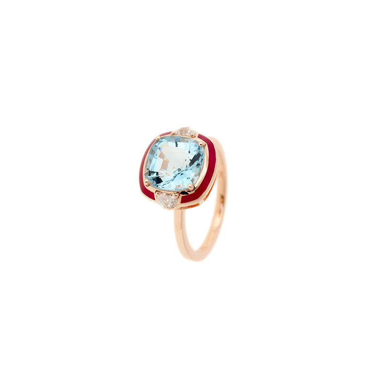 Gemma Ring - Aquamarine - Diamonds
