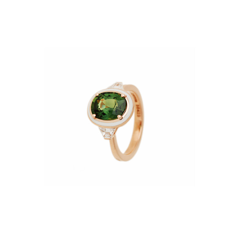 Gemma Ring - Green Sapphire - Diamonds