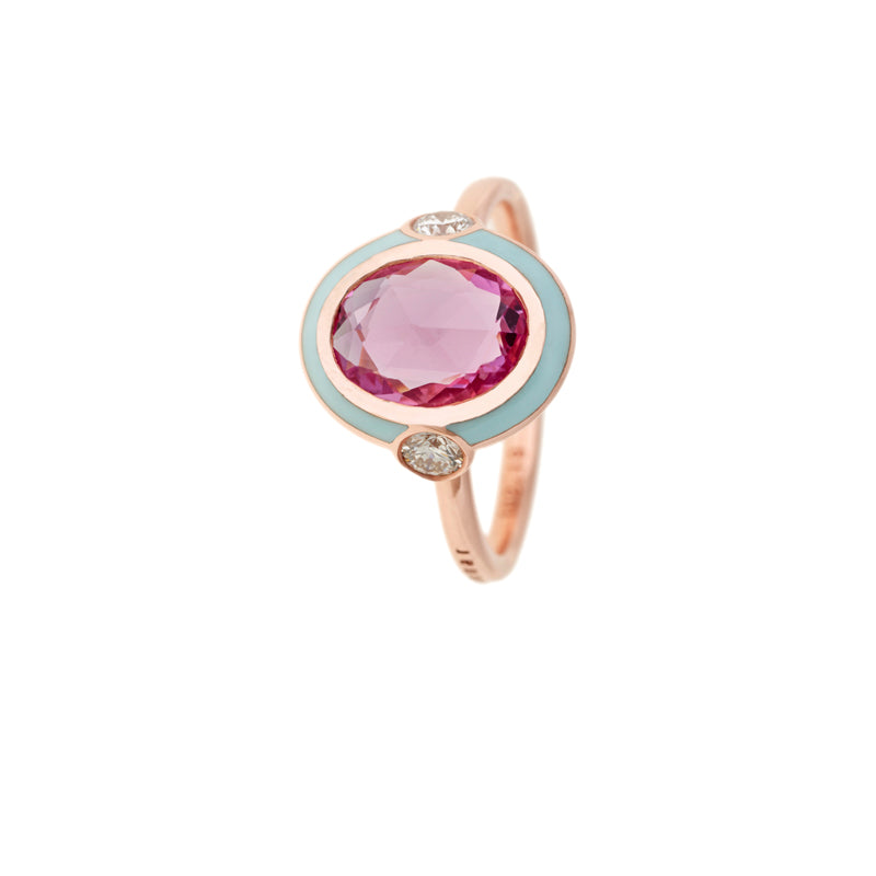 Gemma Ring - Pink Sapphire - Diamonds