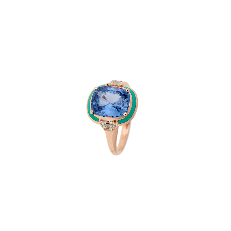 Gemma Ring - Blue Sapphire - Diamonds