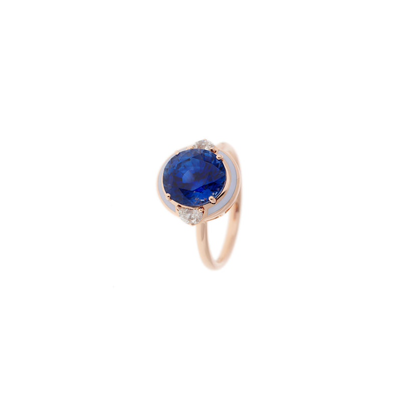 Gemma Ring - Blue Sapphire - Diamonds