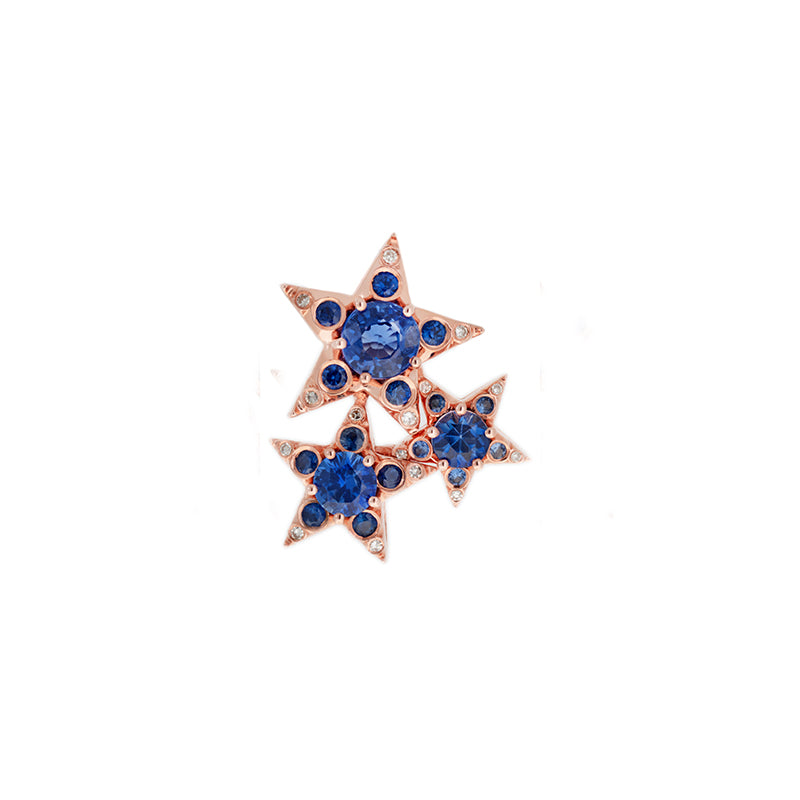 Istanbul Boucle d'oreille - Saphirs bleu - Diamants