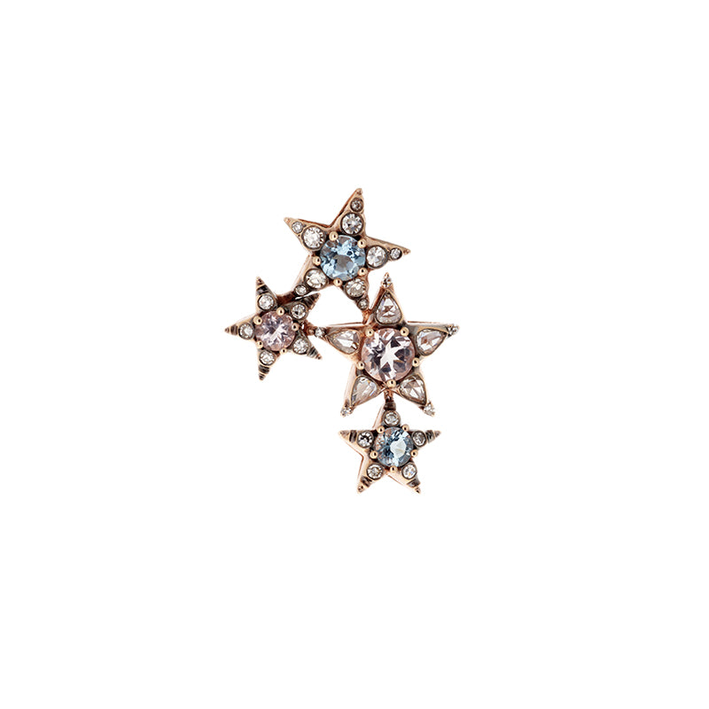 Istanbul Boucle d'oreille - Morganites - aigues-marines - Diamants