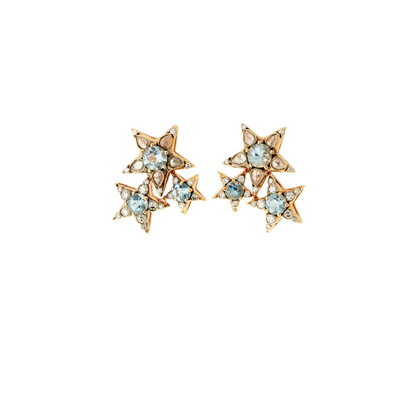 Boucles d'oreilles Istanbul - Aigues-marines - Diamants