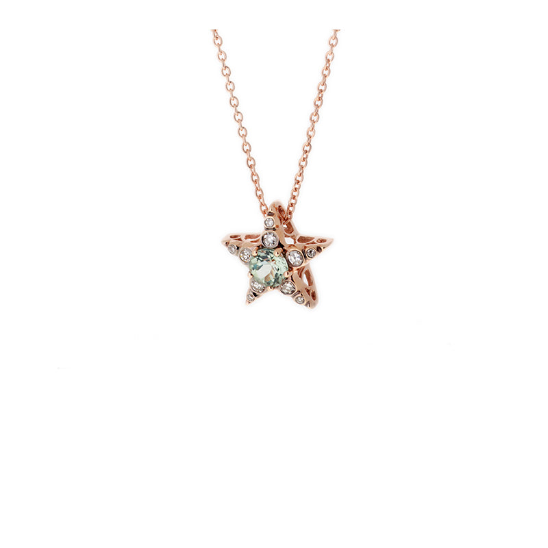 Istanbul Pendant - Mint Tourmaline - Diamonds