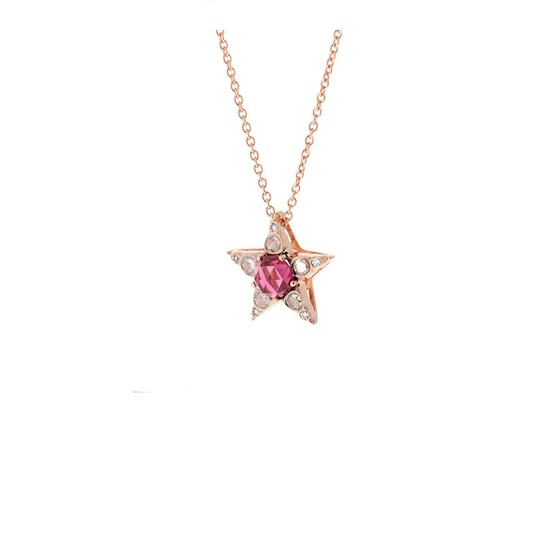 Istanbul Pendant - Pink Tourmaline - Diamonds