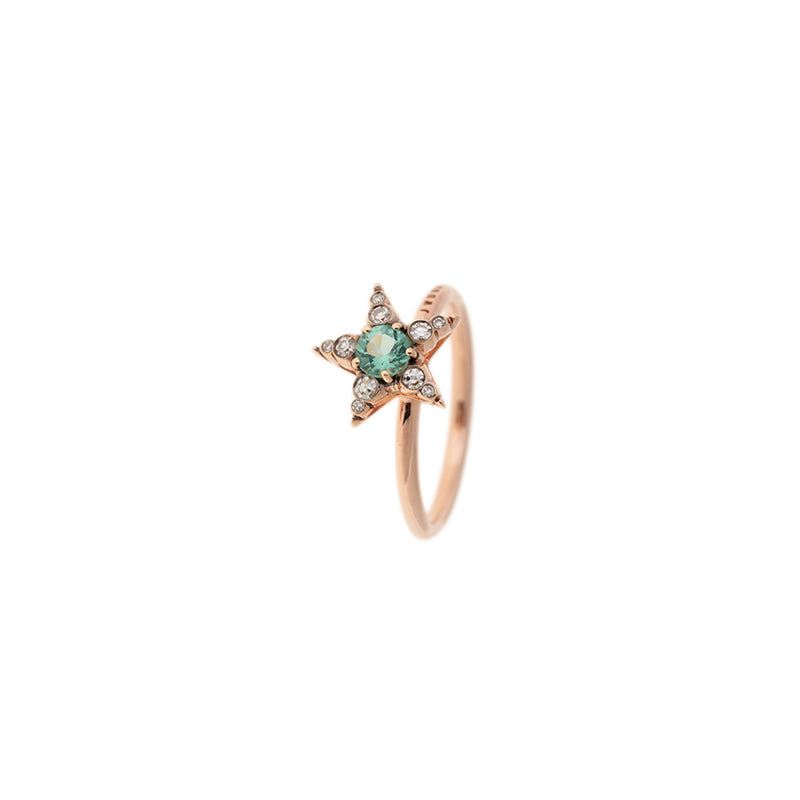 Istanbul Ring - Green Tourmaline - Diamonds