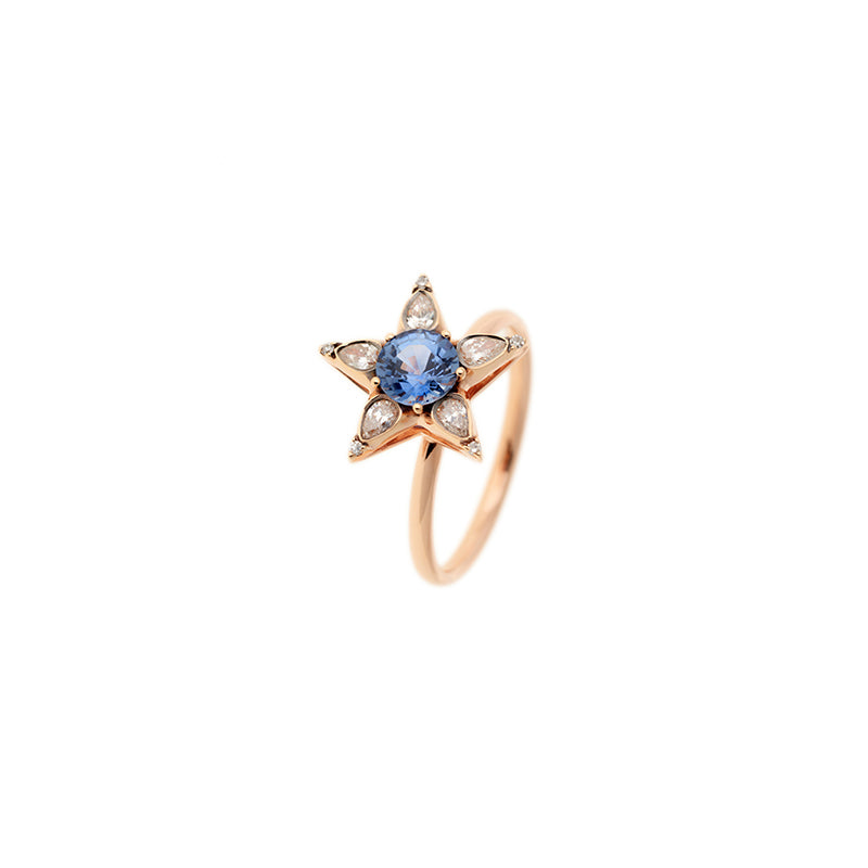 Istanbul Ring - Blue  Sapphire - Diamonds