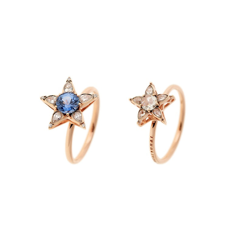 Bundle of Istanbul Rings - Diamonds - Blue Sapphire