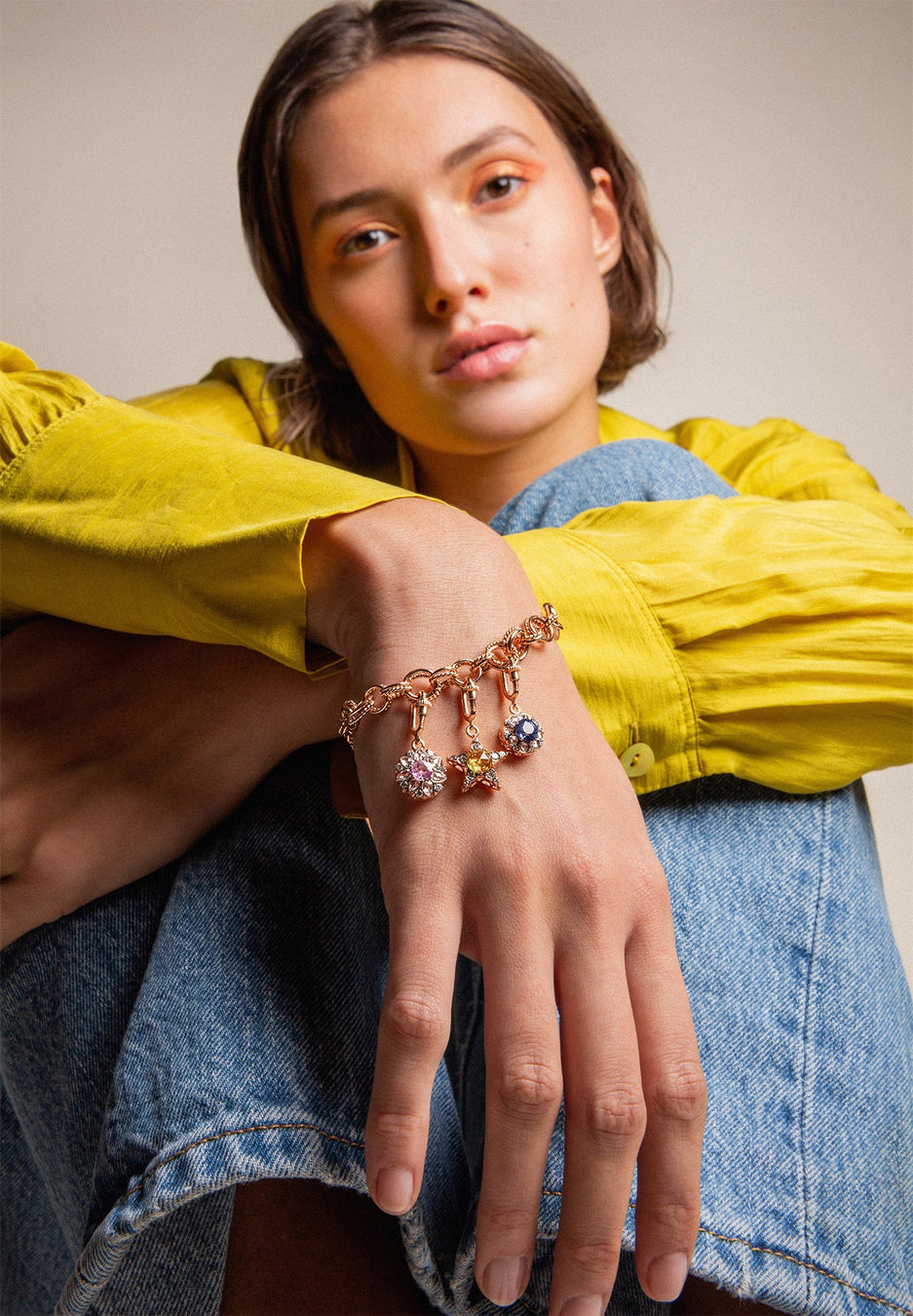 Beirut Rosace Charm - Blue Sapphire - Diamonds