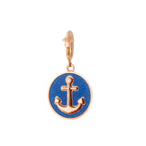Charm Navy Blue Anchor - Diamonds