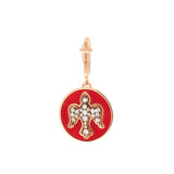 Médaille Colombe Rouge Rouille  - Diamants