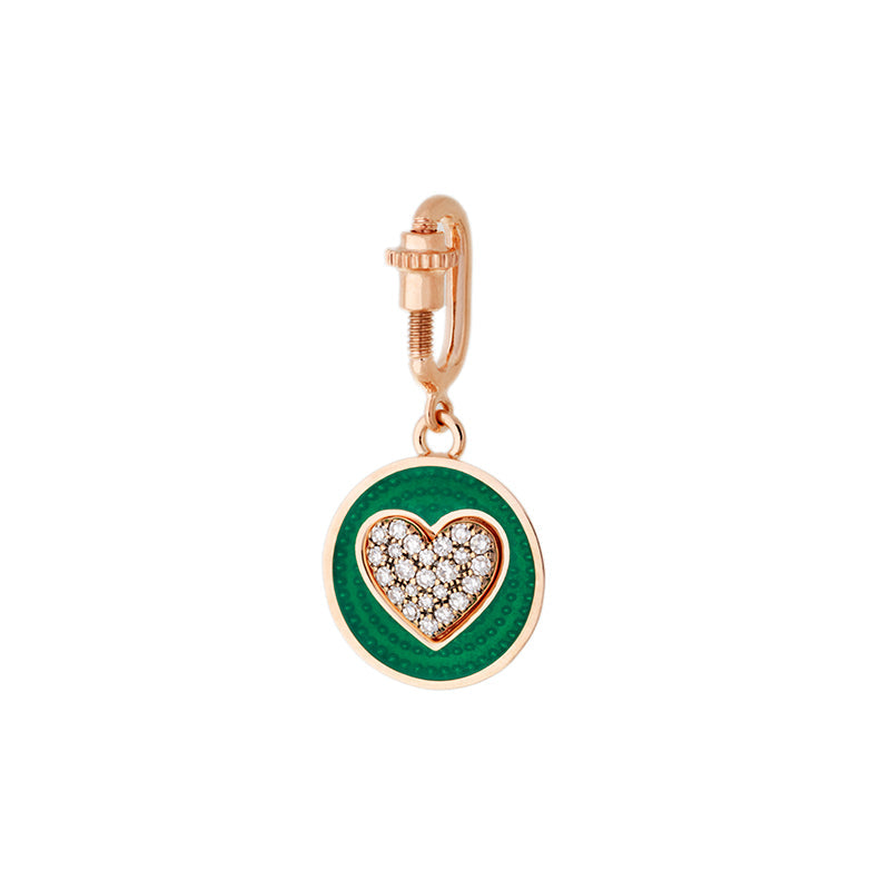 Médaille Coeur Verte - Diamants