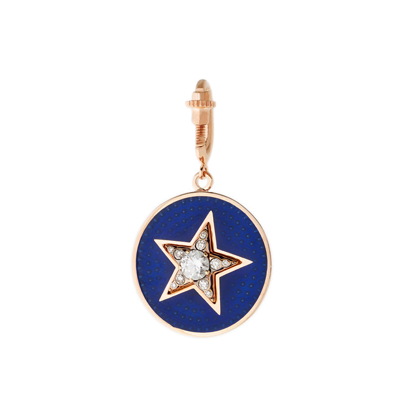 Charm Navy Blue Star - Diamonds