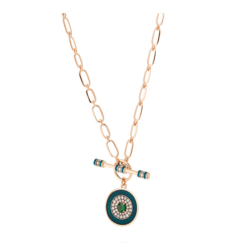 Kastak Necklace Petrol Eye - Tsavorite - Diamonds
