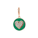 Charm Green Heart - Diamonds