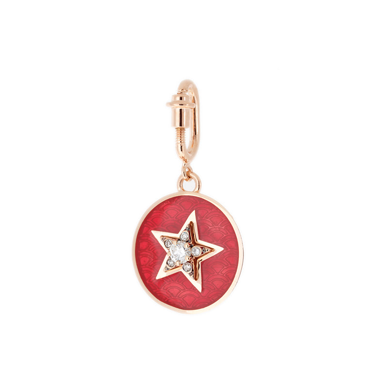 Charm Rusty Red Star - Diamonds