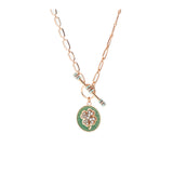 Kastak Necklace Aqua & Mint Green Clover - Diamonds