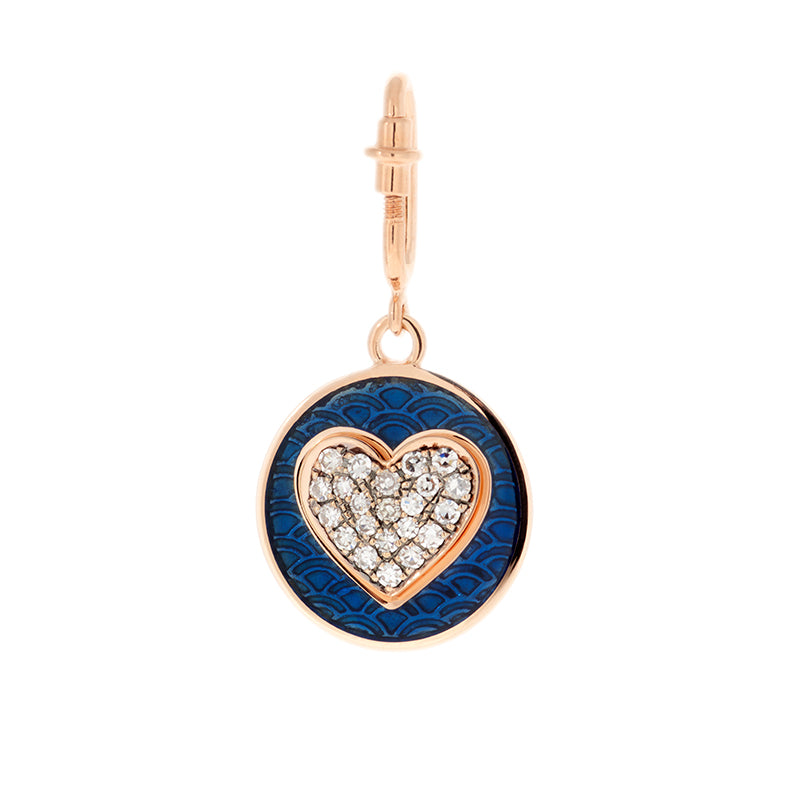 Charm Blue Heart - Diamonds