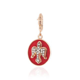 Médaille Colombe Rouge Rouille - Diamants