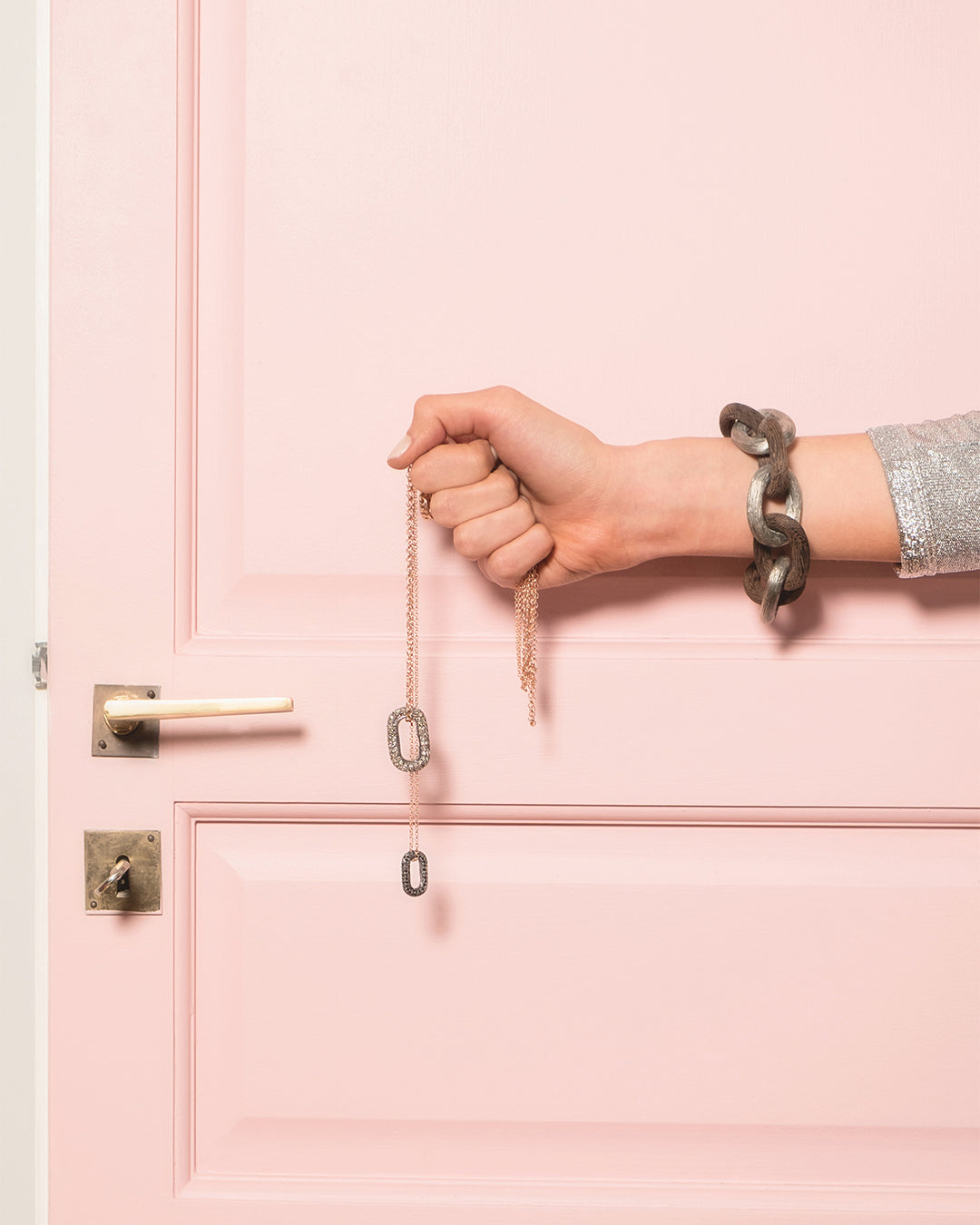 Link Pendant - Brown Diamonds