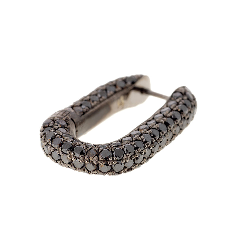 Link Earring - Black Diamonds