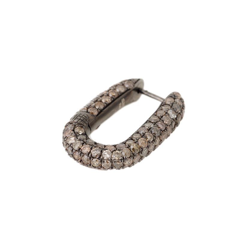 Link Earring - Brown Diamonds