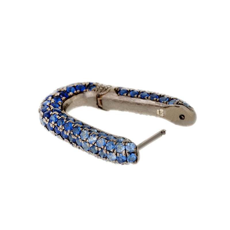 Link Earring - Blue Sapphires