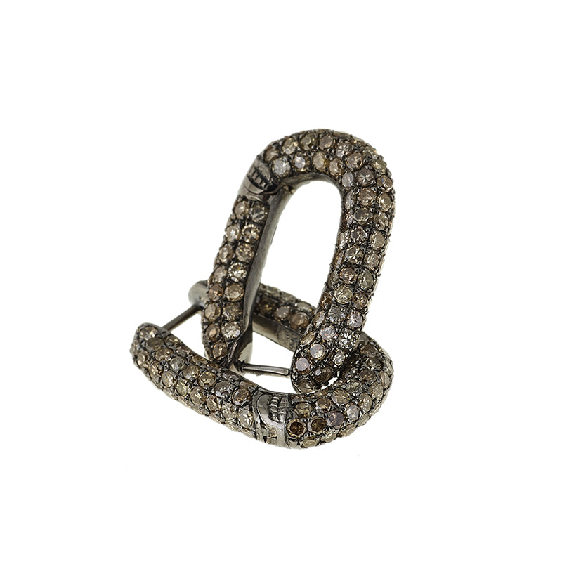 Link Earring - Brown Diamonds