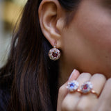 Mille et une nuits Earrings - Rhodolites - Diamonds