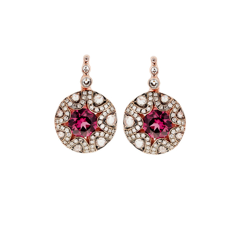 Mille et une nuits Earrings - Rhodolites - Diamonds
