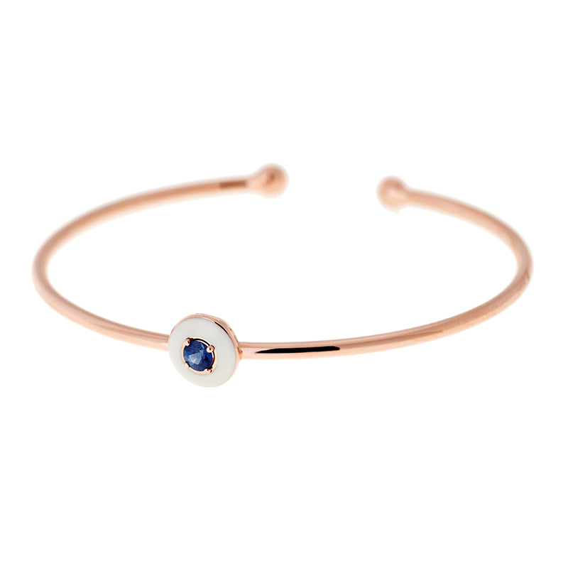 Mina Bracelet ivoire - Saphir bleu - Diamants