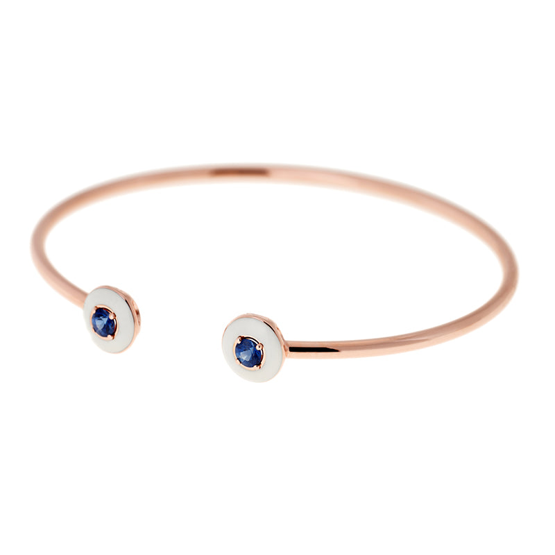 Mina Bracelet ivoire - Saphirs bleus