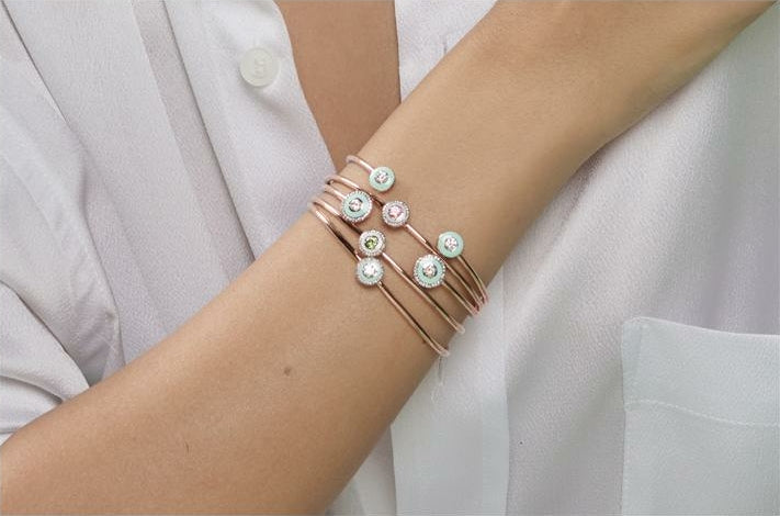 Mina Mint Green Bracelet - Diamonds