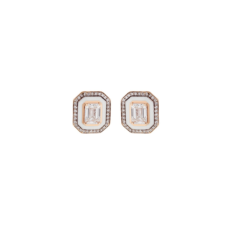 Mina Ivory Earrings - Diamonds