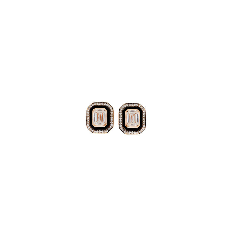 Mina Black Earrings - Diamonds