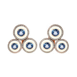 Mina Boucles d'oreilles en ivoire - Saphirs bleus - Diamants