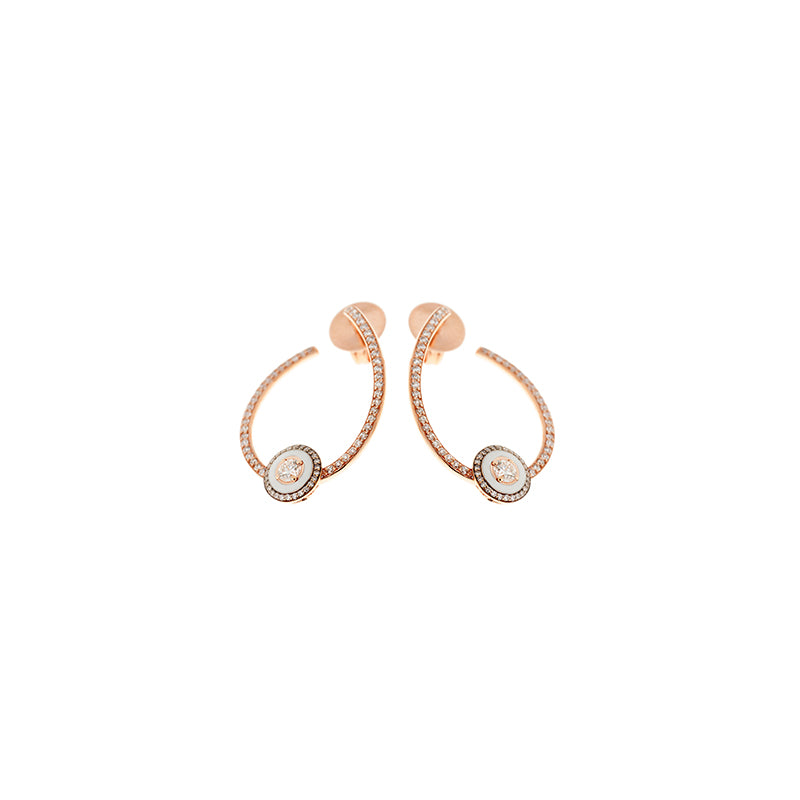 Mina Boucles d'oreilles en ivoire - Diamants