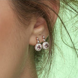 Mina Ivory Earrings - Pink Tourmalines - Diamonds