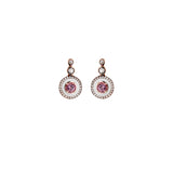 Mina Boucles d'oreilles en ivoire - Tourmalines roses - Diamants