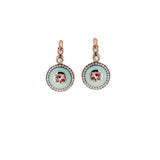 Mina Mint Green Earrings - Pink Tourmalines - Diamonds
