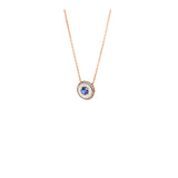 Mina Pendentif ivoire - Saphir bleu - Diamants