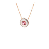 Mina Ivory Pendant - Pink Tourmaline - Diamonds