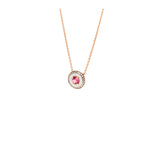 Mina Ivory Pendant - Pink Tourmaline - Diamonds