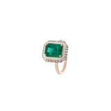 Mina Ivory Ring - Emerald - Diamonds