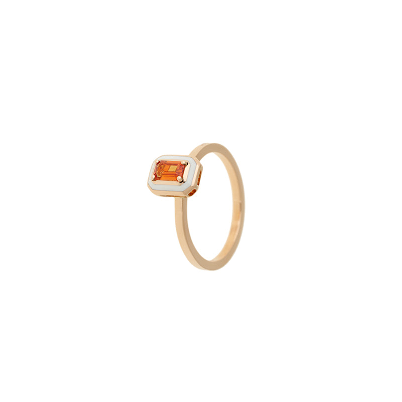 Mina Ivory Ring - Orange Sapphire
