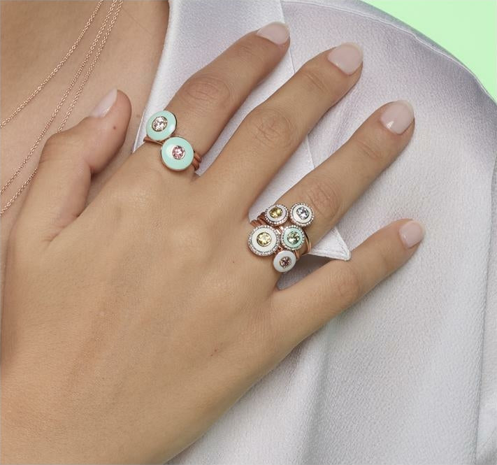Mina Mint Green Ring - Diamonds