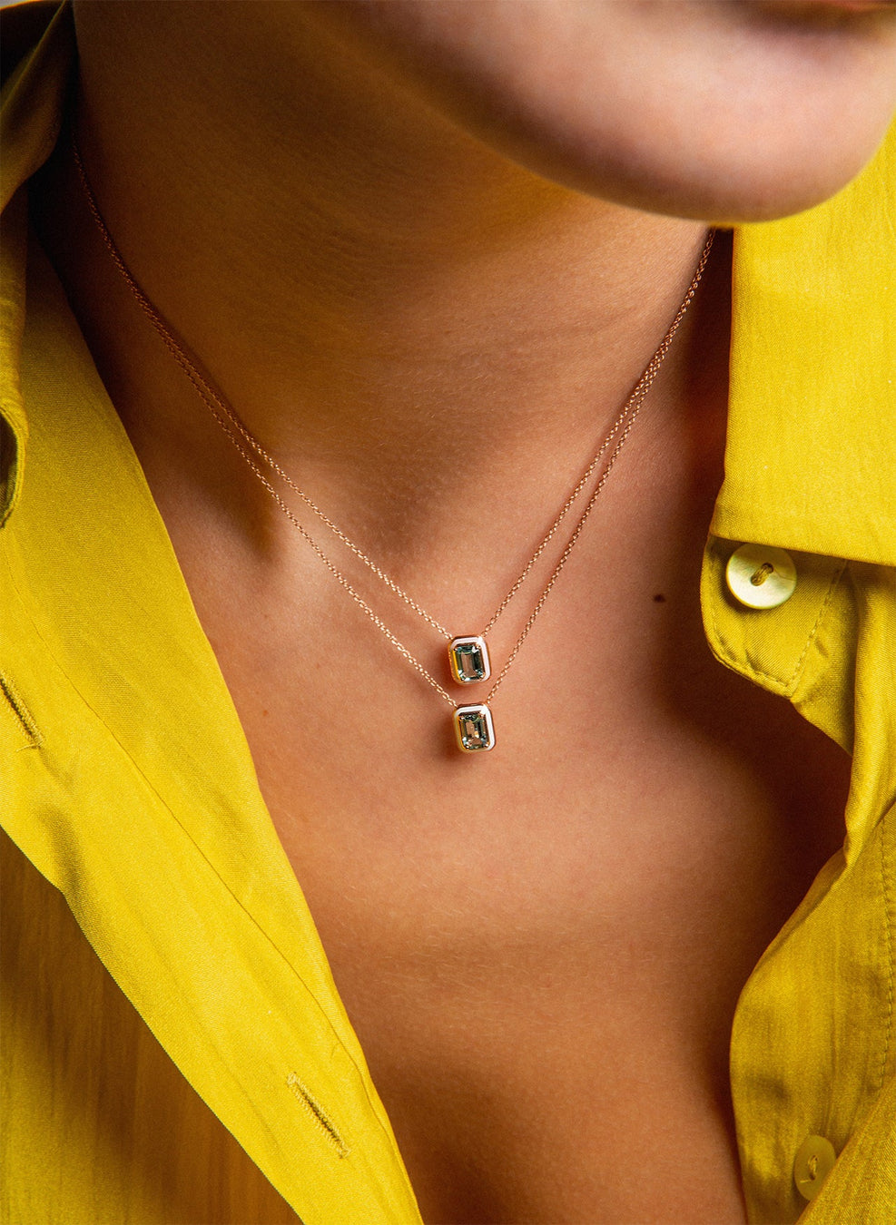 Mina Ivory Pendant - Blue Tourmaline